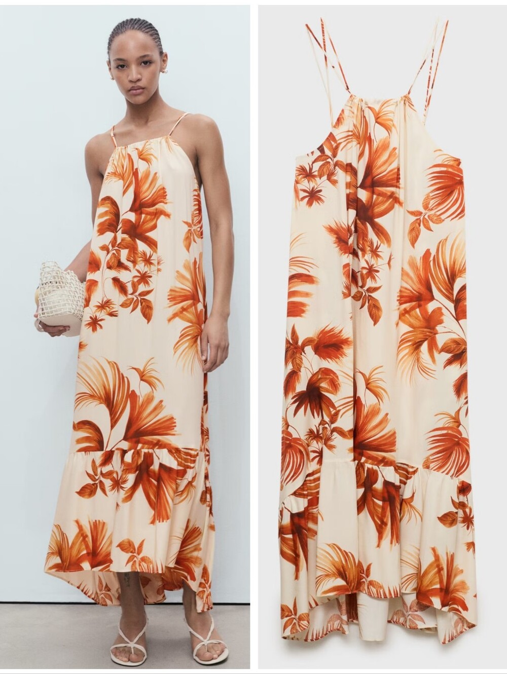 MANGO Palm Leaves Dress